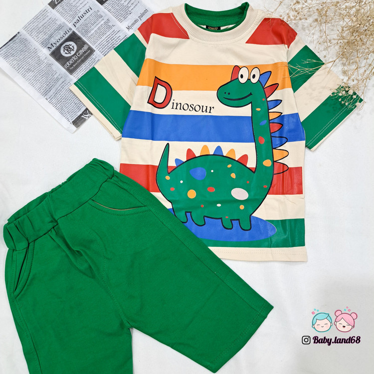 ست تیشرت و شلوارک بچگانه تابستانی سایز ۴۵ تا ۵۵ مناسب۴ تا ۹ سال با جنس پنبه