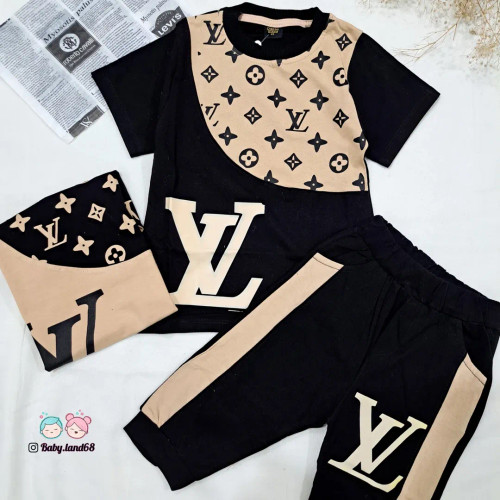 ست تیشرت و شلوارک اسپرت پسرانه و دخترانه جنس پنبه ۲ تا ۹ سال سایز ۴۰ تا ۵۵