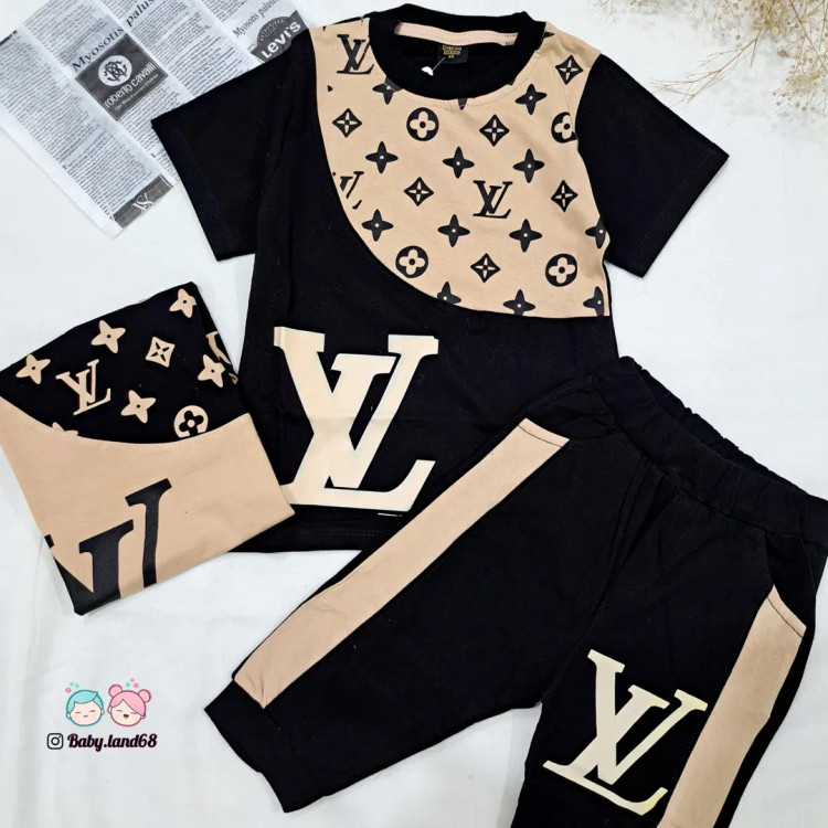 ست تیشرت و شلوارک اسپرت پسرانه و دخترانه جنس پنبه ۲ تا ۹ سال سایز ۴۰ تا ۵۵