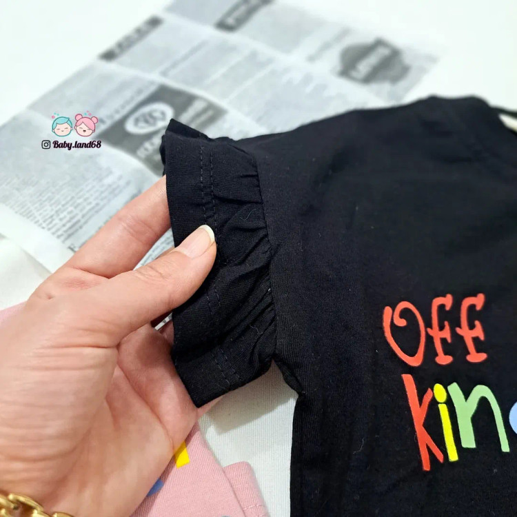 آستین چیندار کراپ دخترانه ۲ تا ۸ سال پنبه ای