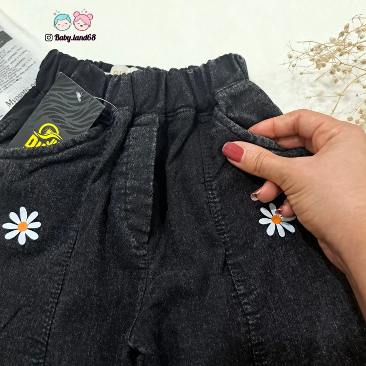 شلوار بوتکات کامل کش دخترانه ۶ تا ۱۳ سال جنس نیل