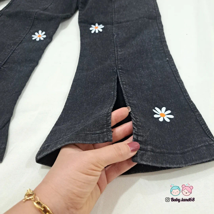 شلوار بوتکات بچگانه دخترانه ۶ تا ۱۳ سال جلو چاکدار