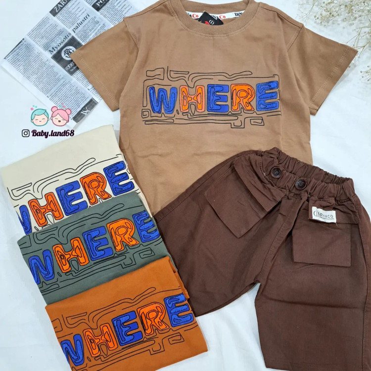 ست تیشرت و شلوارک اسپرت بچگانه دخترانه و پسرانه ۲ تا ۹ سال سایز ۴۰ تا ۵۵
