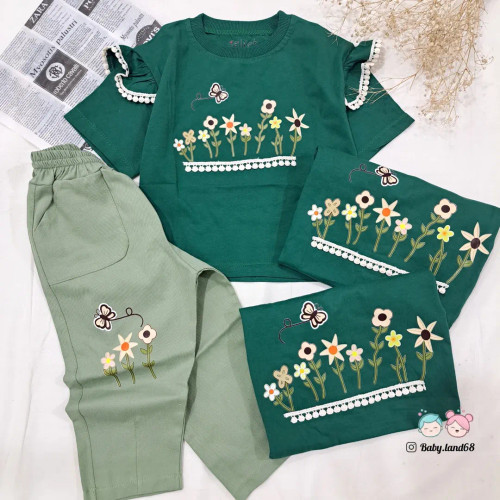 ست تیشرت و شلوار بیرونی دخترانه ۱ تا ۱۰ سال سایز ۳۵ تا ۶۰ با شلوار کتان