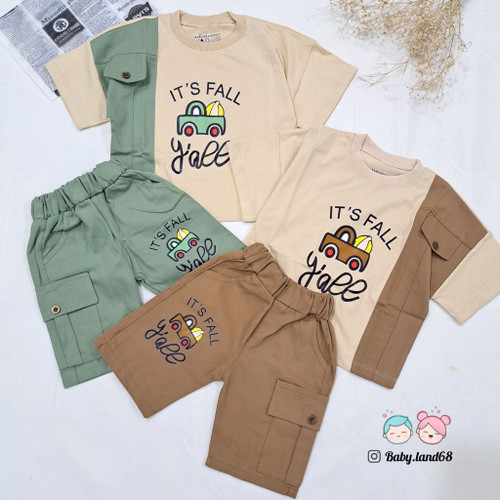 ست تیشرت و شلوارک بیرونی پسرانه ۱ تا ۱۰ سال سایزبندی ۳۵ تا ۶۰