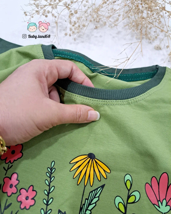 یقه تیشرت پنبه ای دخترانه ۱۰ تا ۱۵ سال