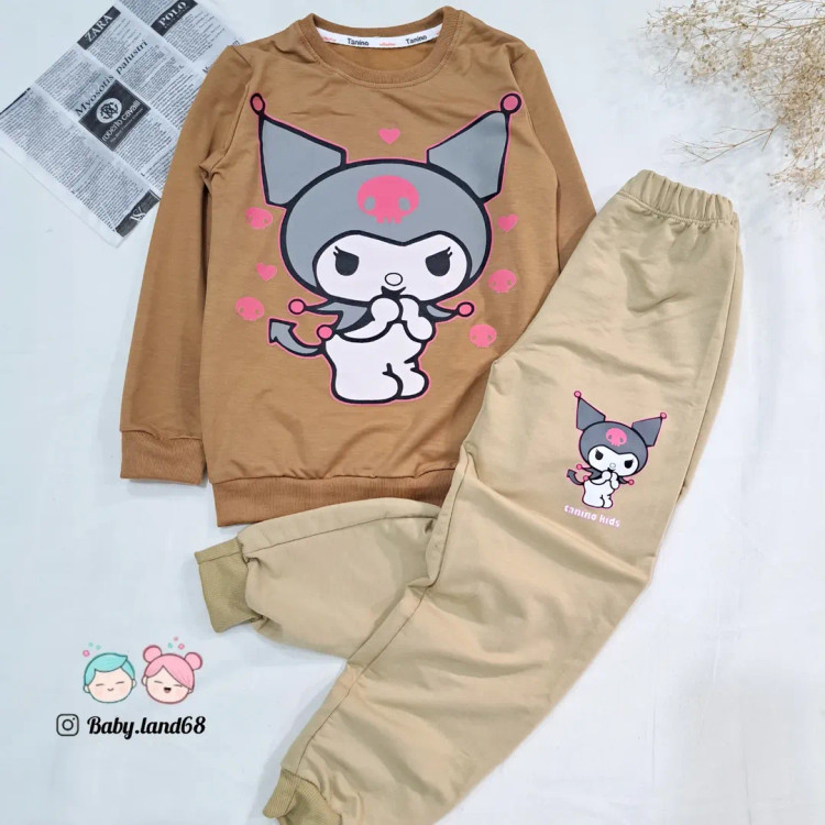 ست لباس دخترانه پاییزه کرومی جنس دورس پنبه