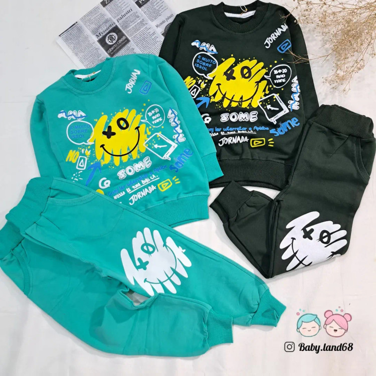 ست بلوز و شلوار بچگانه اسپرت دورس پنبه پاییزه ۲ تا ۹ سال سایز ۴۰ تا ۵۵