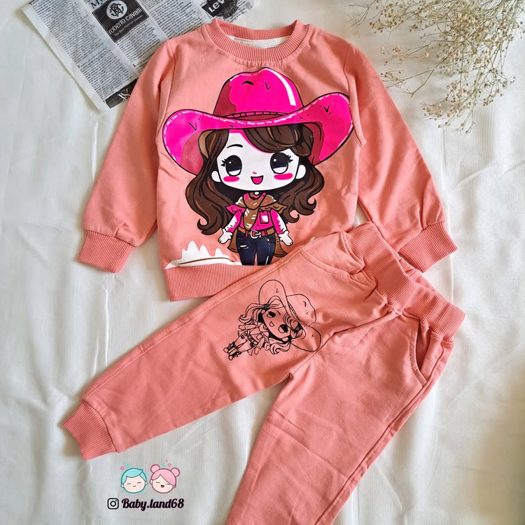 ست بلوز شلوار دورس پنبه بچگانه دخترانه با کیفیت عالی و چاپ با کیفیت