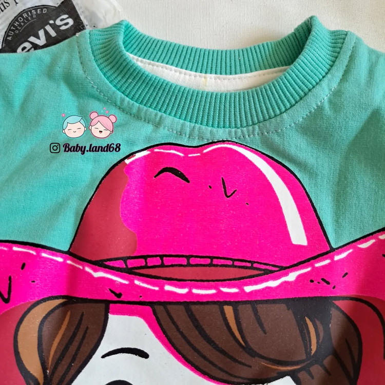 کشبافت دور یقه بلوز دورس دخترانه ۱ تا ۸ سال