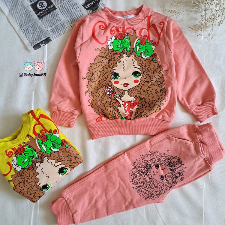 ست بلوز شلوار دخترانه ۱ تا ۵ سال دورس پنبه کیفیت عالی سایز ۳۵ تا ۴۵ مناسب فصل پائیز