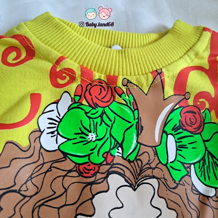 کش بافت دور یقه بلوز بچگانه دخترانه طرح مو فرفری