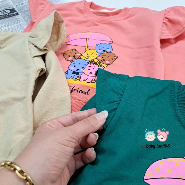 چین سرآستین بلوز درس بچگانه دخترانه ۶ ماه تا ۵ سال