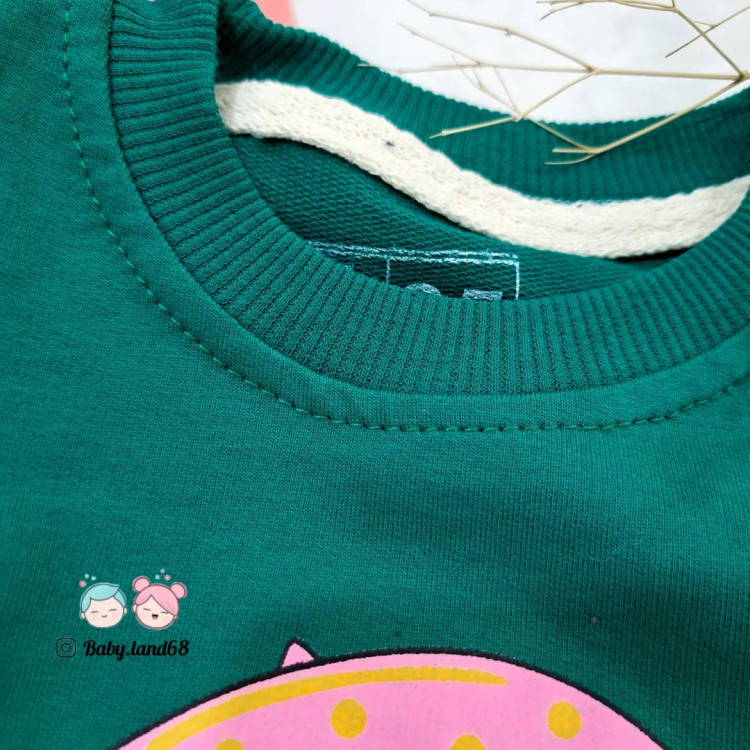 دوخت تمیز و با کیفیت کش بافت دور یقه بلوز دورس بچگانه