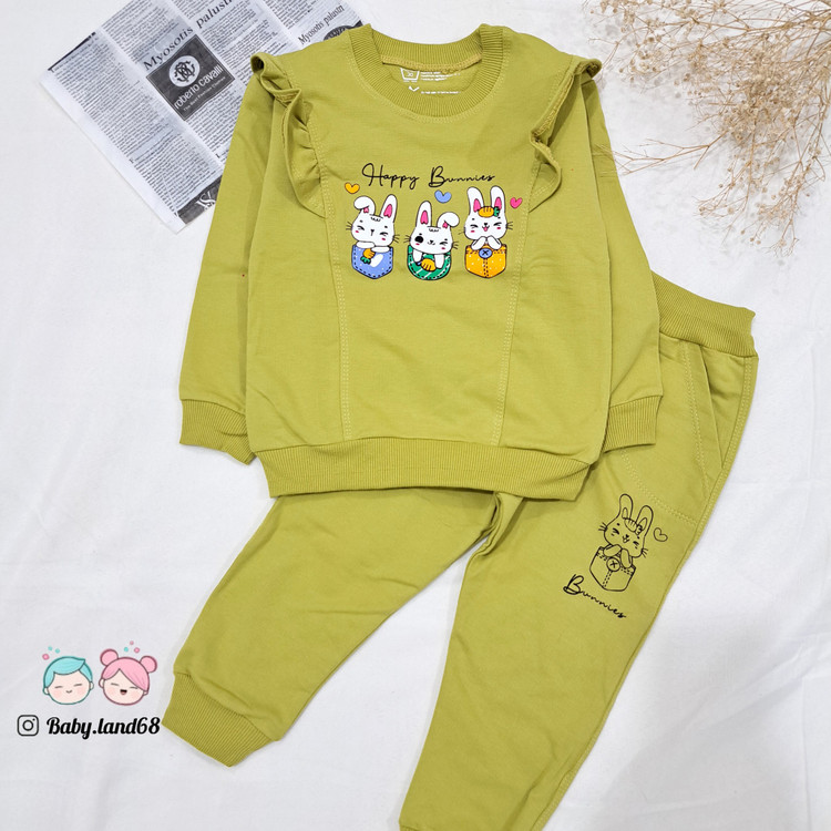 ست بلوز و شلوار چین دار دورس پنبه بچگانه دخترانه ۲ تا ۹ سال سایز ۴۰ تا ۵۵ با کیفیت عالی