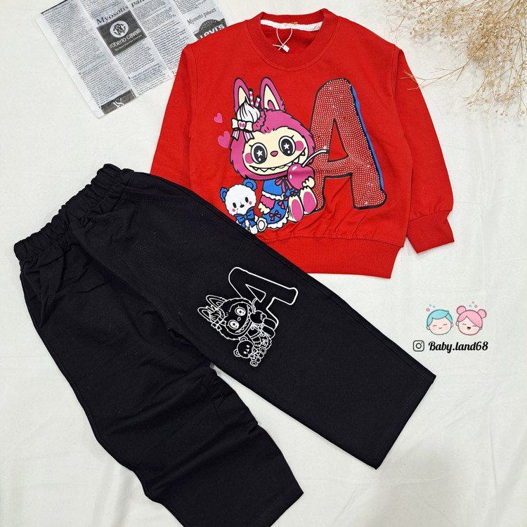 ست بلوز و شلوار بگ لبوبو دخترانه سایز ۲ تا ۵ سال جنس دورس پنبه