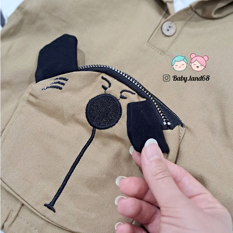 کیف فانتزی جلوی هودی کتان بچگانه ۱ تا ۷ سال