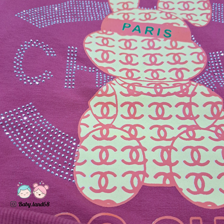 طرح نگیندار روی بلوز دورس پنبه بچگانه دخترانه ۷ تا ۱۰ سال سایز ۵۰ تا ۶۰