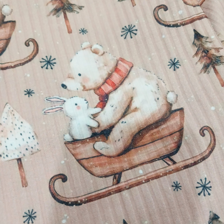 طرح بامزه و کیوت خرسی روی بلوز بچه گانه ۲ تا ۹ سال جنس نخ پنبه ریلی