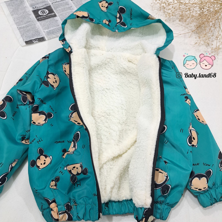 کاپشن ضد آب بچگانه اسپرت ۴ تا ۱۱ ساله داخل خز جنس رویه مموری ضد آب