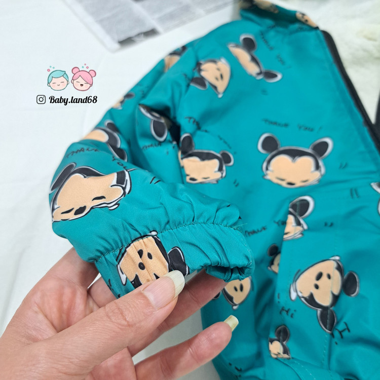 سرآستین کشی کاپشن بارانی ضد آب بچه گانه سایز ۴۵ تا ۶۰ مناسب ۴ تا ۱۱ سال طرح میکی