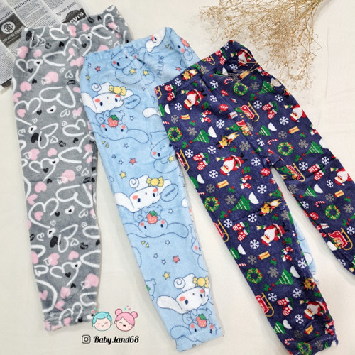 شلوار حوله ای وارداتی بچگانه سایز ۶۰ تا ۹۰ مناسب ۳ تا ۱۱ سال گرم و نرم مناسب فصل سرما در ۳ طرح و ۳ رنگ