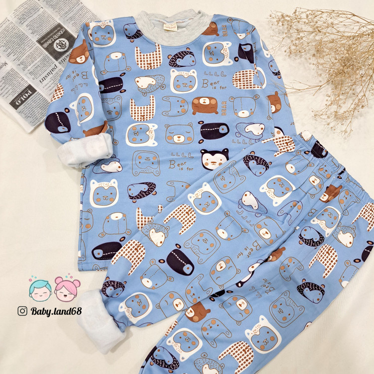 ست وارداتی توکُرکی بچگانه پسرانه مناسب ۶ تا ۸ الی ۹ سال ، گرم و نرم مناسب فصل سرما طرح تدی