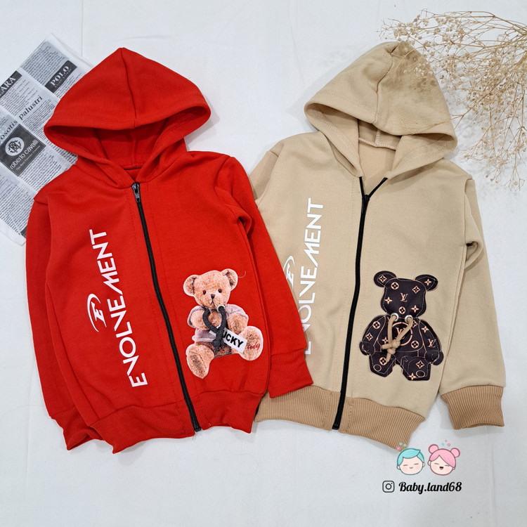 سویشرت تک کلاه دار بچگانه اسپرت سایز ۳۵ تا ۵۵ مناسب ۶ ماه تا ۸ سال داخل کُرکی گرم و نرم مناسب فصل سرد