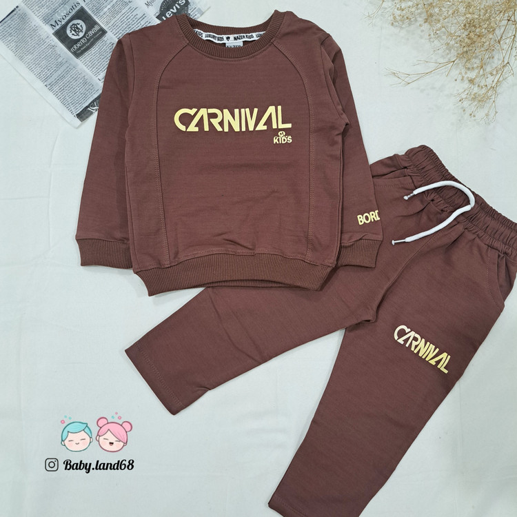 ست بلوز و شلوار نیم بگ رگه دوزی شده بچه گانه پسرانه سایز ۴۰ و ۴۵