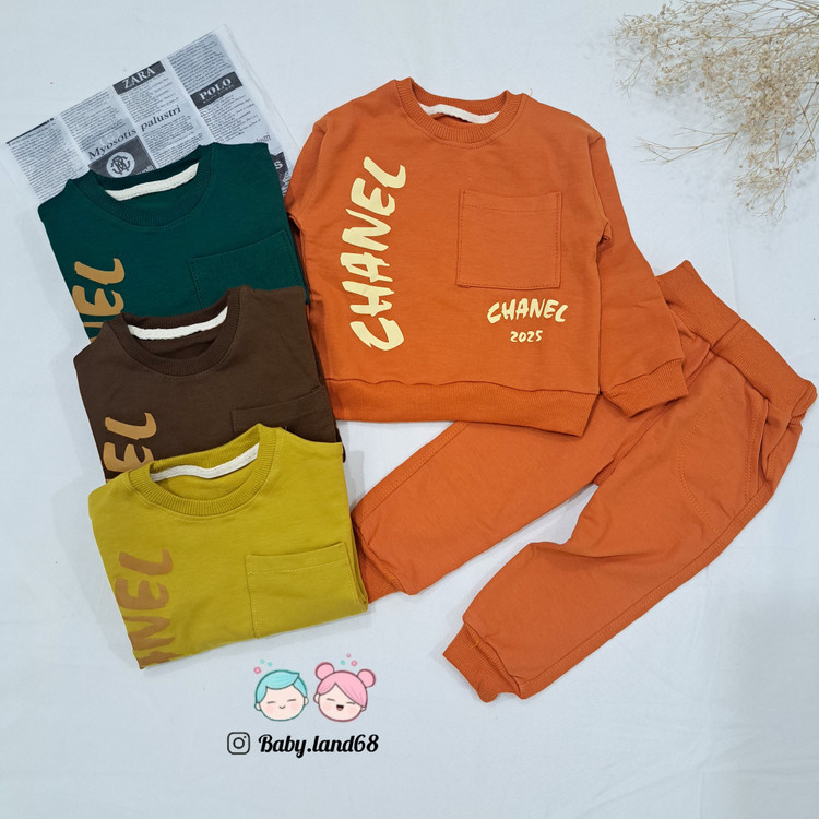 ست بلوز و شلوار بچه گانه پسرانه سایز ۳۵، ۴۰ و ۴۵ مناسب ۱ تا ۵ سال جنس دورس پنبه لاکرادار