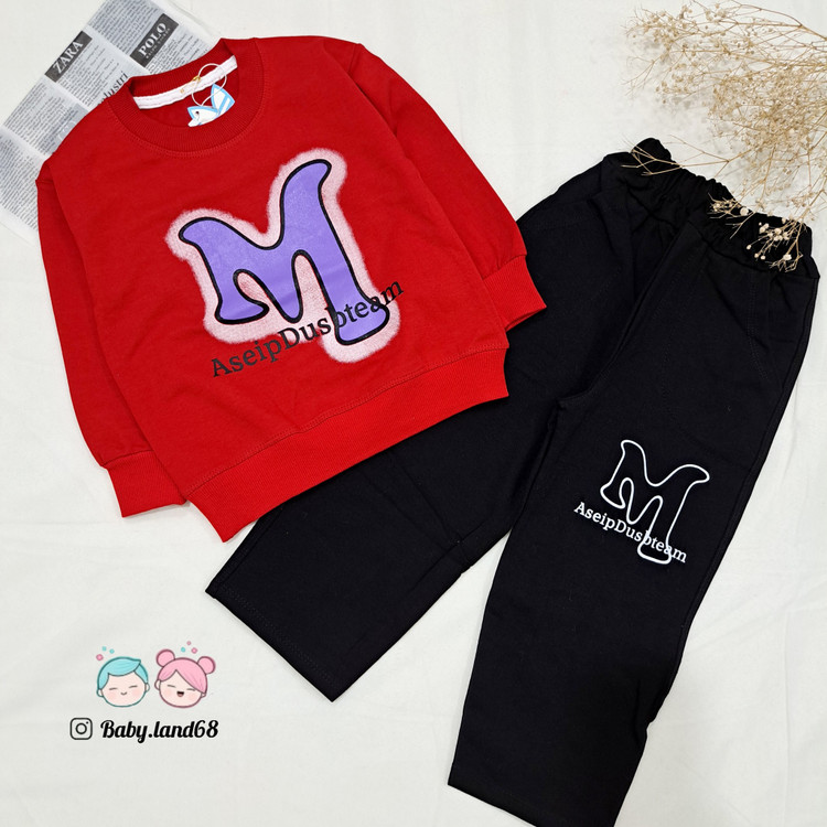 ست بلوز و شلوار بگ بچه گانه پسرانه سایز ۴۰ و ۴۵ مناسب ۲ تا ۵ سال رنگ قرمز