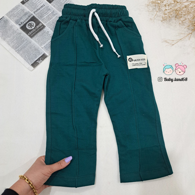 شلوارتک نیم بگ رگه دوزی شده بچگانه اسپرت مناسب پسر و دختر ۲ تا ۷ ساله سایز ۵۰ تا ۷۰ جنس دورس پنبه