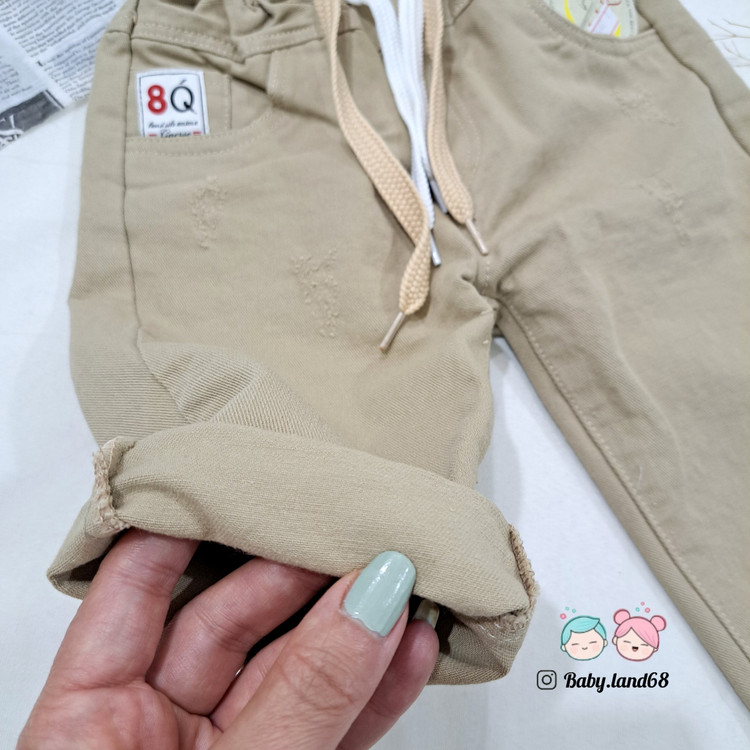 شلوار بیرونی کتان بچگانه اسپرت مناسب ۶ ماه تا ۴ سال