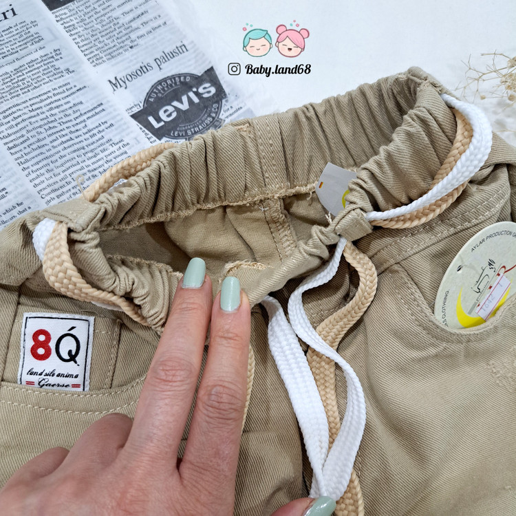 شلوار کتان کمر کشی بچه گانه اسپرت مناسب ۶ ماه تا ۴ سال