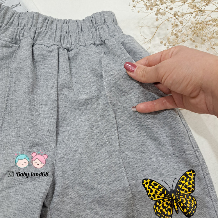 جیب شلوار بچگانه دخترانه ۶ تا ۹ سال رگه دوزی شده