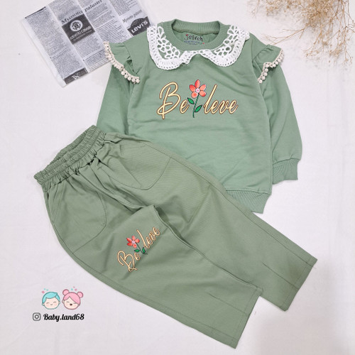 ست بلوز و شلوار بچگانه دخترانه سایز ۴۰ تا ۶۰ مناسب ۲ تا ۱۰ سال جنس بلوز دورس پنبه و شلوار کتان طرح گل