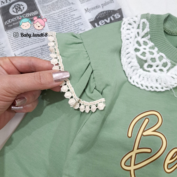 سر آستین چین دار بلوز دورس دخترانه سایز ۴۰ تا ۶۰