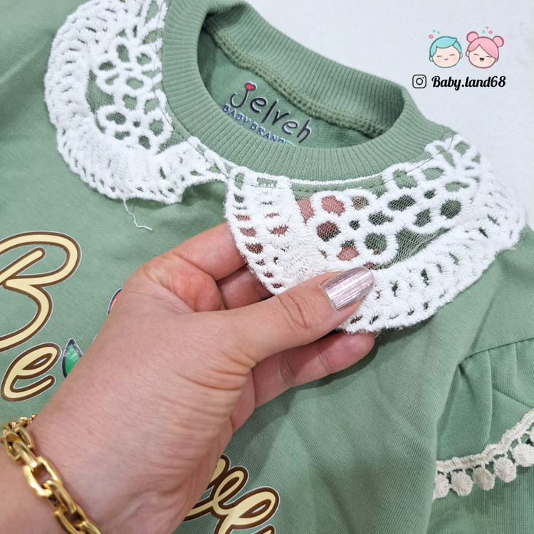 گیپور دور یقه بلوز دورس دخترانه بیرونی ۲ تا ۱۰ سال