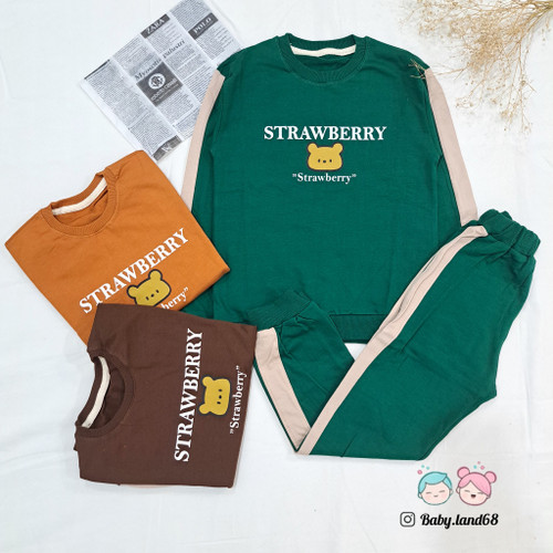 ست بلوز و شلوار بچگانه پسرانه سایز ۵۰ و ۵۵ مناسب ۶ تا ۹ سال جنس دورس پنبه با طرح مینیمال کله خرسی