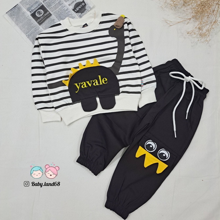 ست بلوز و شلوار بیرونی راه راه بچگانه پسرانه سایز ۳۵ تا ۵۰ مناسب ۱ تا ۷ سال