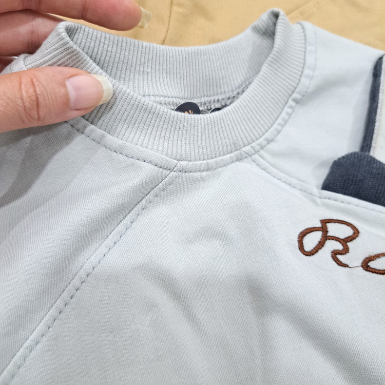 دوخت تمیز دور یقه بلوز دورس پنبه بچگانه اسپرت سایز ۴۰ تا ۵۵