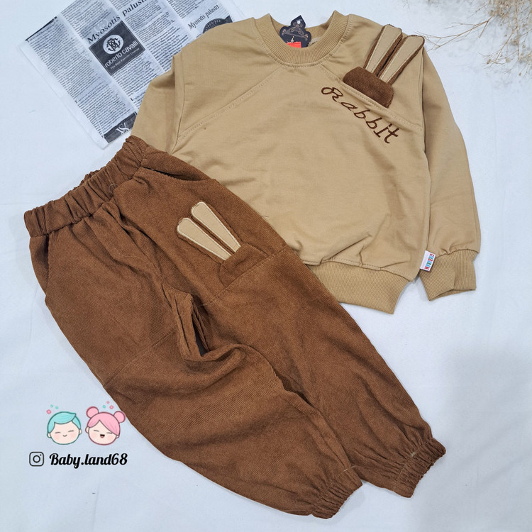 ست بلوز و شلوار اسپرت مناسب ۲ تا ۹ سال جنس بلوز دورس پنبه و شلوار کبریتی