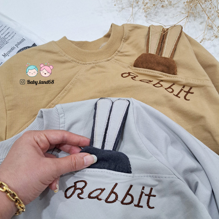 بلوز دورس پنبه بیرونی اسپرت مدل کوله پشتی دار طرح رابیت