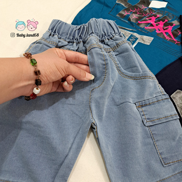 فاق شلوارک لی پسرانه ۴ تا ۹ سال سایز ۴۵ تا ۵۵ مناسب بیرون و مهمانی