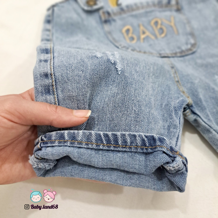 دوخت تمیز و جین درجه یک رامپر پسرانه تدی سایز ۶ ماه تا ۳ سال