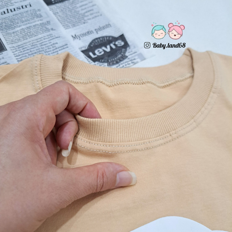 دوخت تمیز دور یقه تیشرت پنبه اسپرت نوجوان ۱۰ تا ۱۵ سال سایز ۶۵ و ۷۰