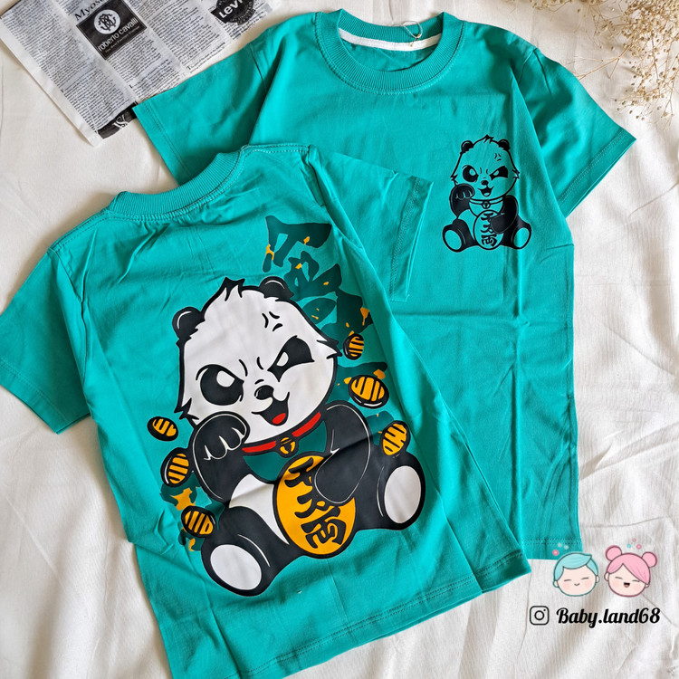 طرح پاندا با چاپ زول با کیفیت روی تیشرت بچگانه ۷ تا ۱۲ سال سایز ۵۰ تا ۶۵ جنس پنبه
