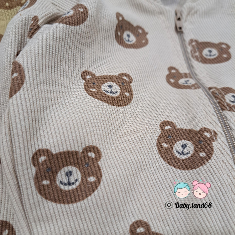 چاپ خرسی روی سرهمی زیپی کبریتی نوزادی تا یک سال