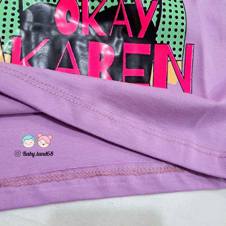 دوخت تمیز داخل تیشرت تک دخترانه ۷ تا ۱۲ سال سایز ۵۰ تا ۶۵