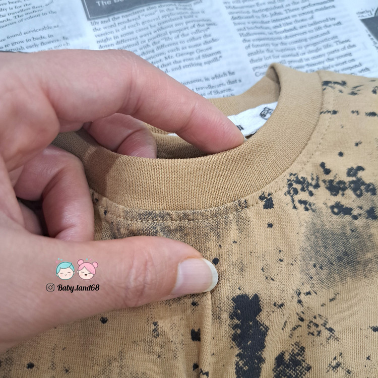 دوخت تمیز دور یقه تیشرت اسپرت بچگانه سایز ۳۵ تا ۵۰